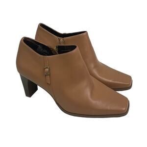 Markon Womens 10W Fanta Leather Upper High Heel Camel Tan Shooties Shoes